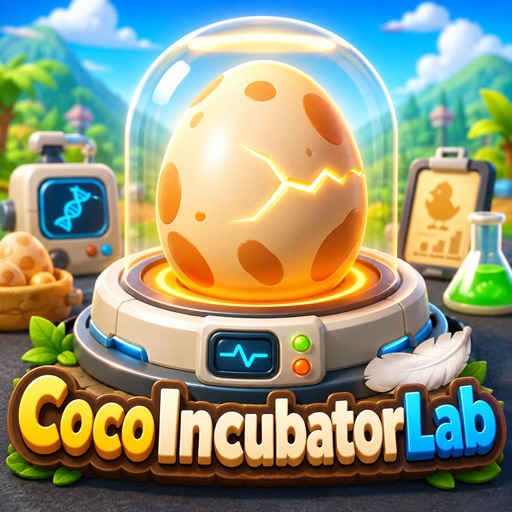 Coco Incubator Lab app icon — a glowing egg under a glass incubation dome